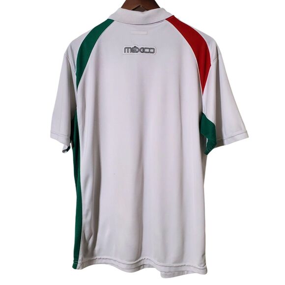 Mexico Atletica Olympic Polo Shirt Size M Mayaguez 2010 White Patches Mens - Picture 9 of 16
